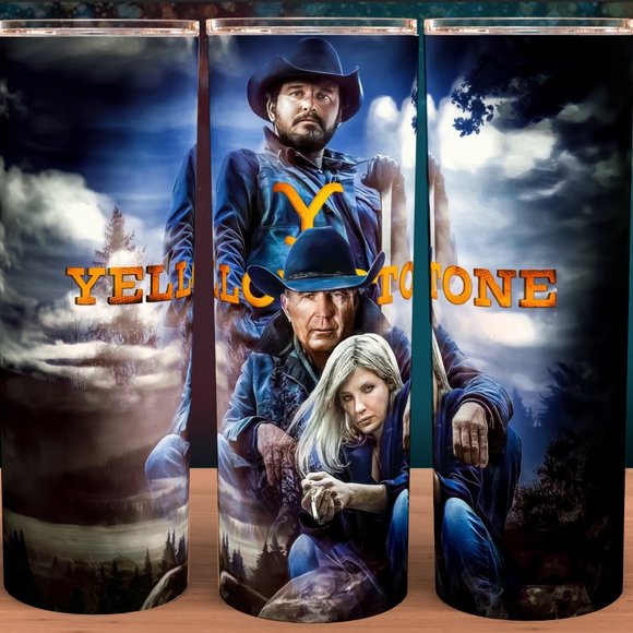 Yellowstone Rip with John and Beth Dutton Western Cup Mug Tumbler - Picture 1 of 3